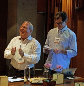 (l to r) Ed Hersh, Peter Hamilton at their Producer's Master Class, Westdoc 2013
